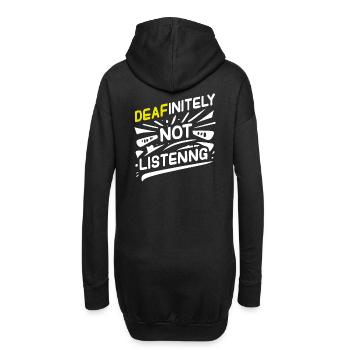 DEAFinitely Not Listening - Fierté sourde - Sweat-shirt à capuche long Femme - noir - Dos