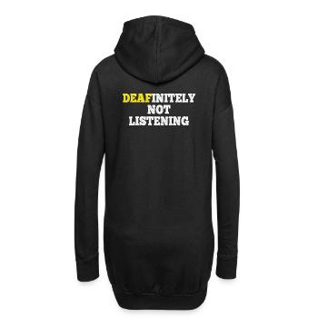 DEAFinitely Not Listening - Fierté sourde - Sweat-shirt à capuche long Femme - noir - Dos