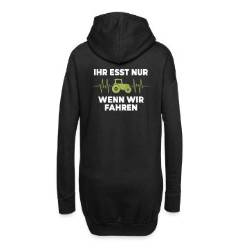 Ihr esst nur wenn wir fahren Bauer Demo Landwirt - Hoodie-Kleid - Schwarz - Hinten