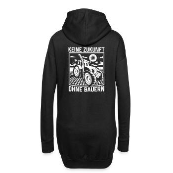 Keine Zukunft ohne Bauern Bauer Demo Landwirt - Hoodie-Kleid - Schwarz - Hinten