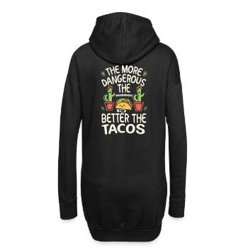 T-shirt Tacos & Adventure – Dangereusement bon ! - Sweat-shirt à capuche long Femme - noir - Dos