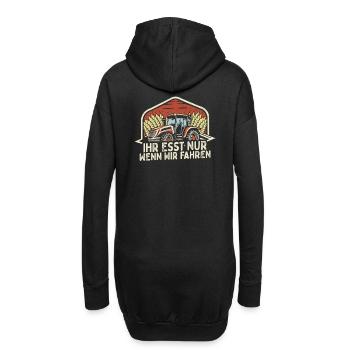 Ihr esst nur wenn wir fahren Bauer Demo Landwirt - Hoodie-Kleid - Schwarz - Hinten