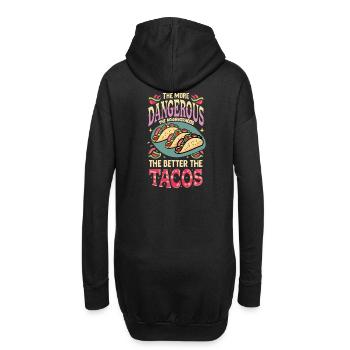 T-shirt Tacos & Adventure – Dangereusement bon ! - Sweat-shirt à capuche long Femme - noir - Dos