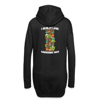 J’aime vraiment jardiner haut jardin vertical amour - Sweat-shirt à capuche long Femme - noir - Dos
