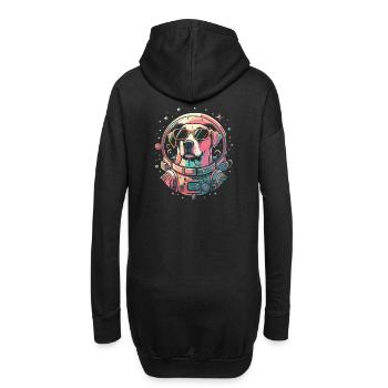 Retro Space Labrador Shirt Farbenfrohes Kunstwerk - Hoodie-Kleid - Schwarz - Hinten