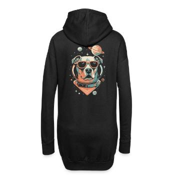 Retro Space Labrador Shirt Farbenfrohes Kunstwerk - Hoodie-Kleid - Schwarz - Hinten