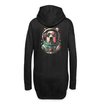 Retro Space Labrador Shirt Farbenfrohes Kunstwerk - Hoodie-Kleid - Schwarz - Hinten