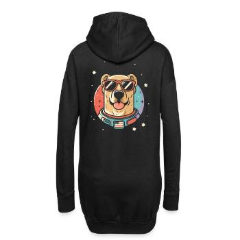 Retro Space Labrador Shirt Farbenfrohes Kunstwerk - Hoodie-Kleid - Schwarz - Hinten