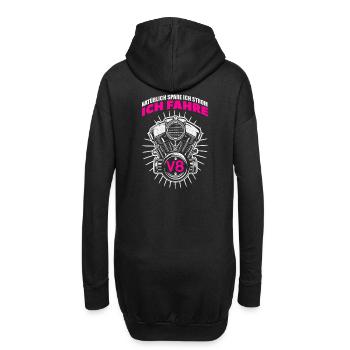 Natürlich spare ich Strom Ich fahre V8 - Hoodie-Kleid - Schwarz - Hinten