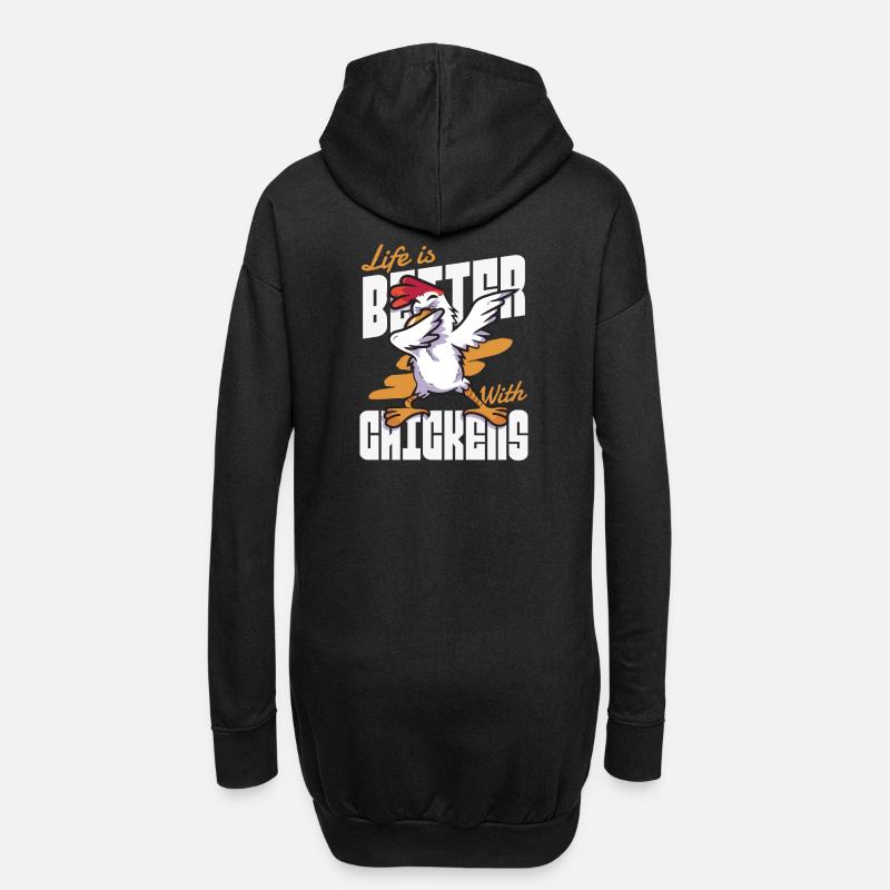 Dabbing Hahn Dab Huhn Tanzen Tanz Dabben Geschenk - Hoodie-Kleid - Schwarz