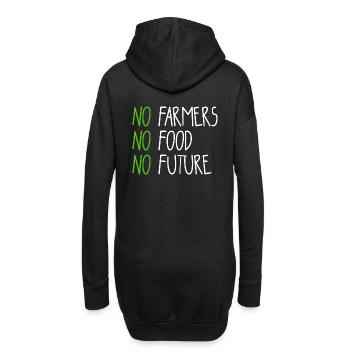 No Farmers - No Food - No Future - Bauer Landwirt - Hoodie-Kleid - Schwarz - Hinten