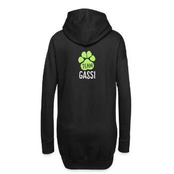 Team Gassi - Hundepfote - für Hundebesitzer - Hoodie-Kleid - Schwarz - Hinten