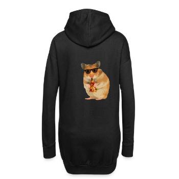 Hamster Pizza Lunettes de soleil - Sweat-shirt à capuche long Femme - noir - Dos