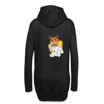 Hamster Menno "hamstern" - Hoodie-Kleid - Schwarz - Hinten