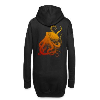 Taucher Urlaub Tauchen Riff Korallen Tintenfisch - Hoodie-Kleid - Schwarz - Hinten