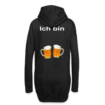 Ich bin DEIN NAME HIER Partnershirt Bier Festival - Hoodie-Kleid - Schwarz - Hinten