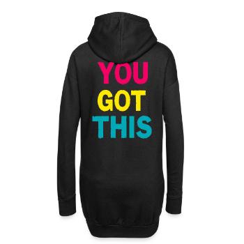 You Got This – Mutiges buntes Motivationszitat - Hoodie-Kleid - Schwarz - Hinten
