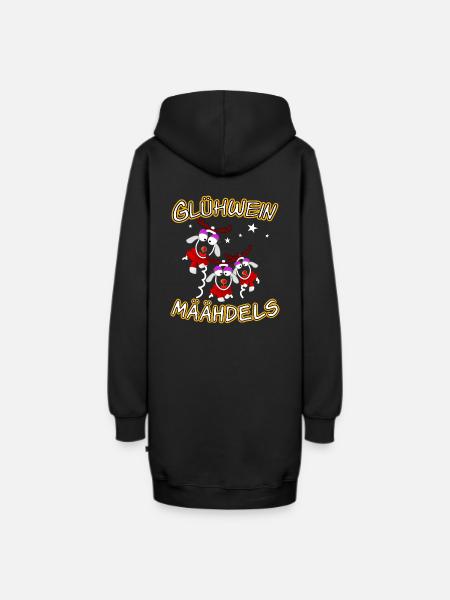 Glühweinmädels - Hoodie-Kleid - Schwarz