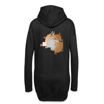 Fuchs Fox Fuchsornament Geschenk - Hoodie-Kleid - Schwarz - Hinten