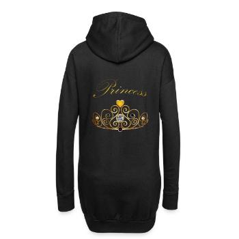 Princess Queen Gold Krone Tiara Edelsteine Perlen - Hoodie-Kleid - Schwarz - Hinten