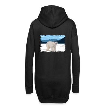 Ours blanc polaire sur la banquise paysage nature - Sweat-shirt à capuche long Femme - noir - Dos