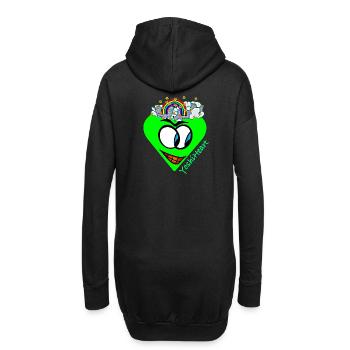 YoshiHeart - Edition 1 - Coeur vert - Sweat-shirt à capuche long Femme - noir - Dos