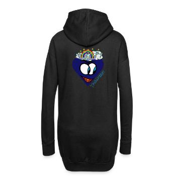 YoshiHeart - Edition 1 - Herz dunkelblau - Hoodie-Kleid - Schwarz - Hinten