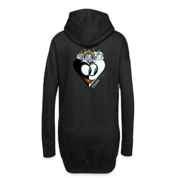 YoshiHeart - Edition 1 - Cœur noir et blanc - Sweat-shirt à capuche long Femme - noir - Dos
