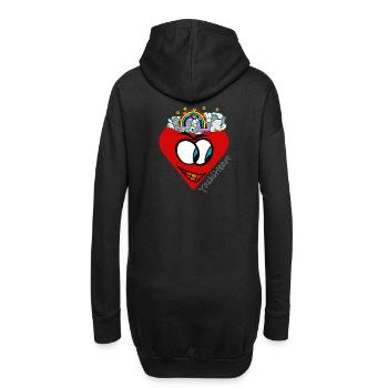 YoshiHeart - Edition 1 - Herz rot - Hoodie-Kleid - Schwarz - Hinten