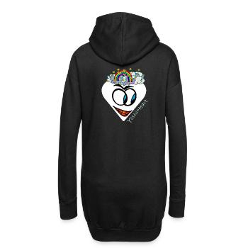 YoshiHeart - Edition 1 - Herz weiß - Hoodie-Kleid - Schwarz - Hinten