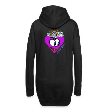 YoshiHeart - Edition 1 - Herz lila - Hoodie-Kleid - Schwarz - Hinten