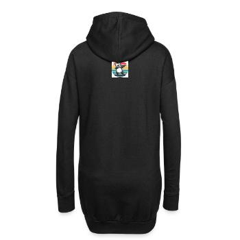 Retro-Panda - Hoodie-Kleid - Schwarz - Hinten