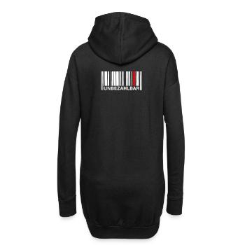 Barcode Strichcode Unbezahlbar einzigartig - Hoodie-Kleid - Schwarz - Hinten