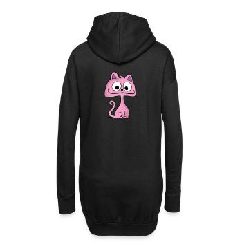 Chat rose chat rose effronté drôle de bande dessinée - Sweat-shirt à capuche long Femme - noir - Dos