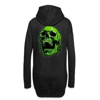 Grüner Vampirschädel - Hoodie-Kleid - Schwarz - Hinten