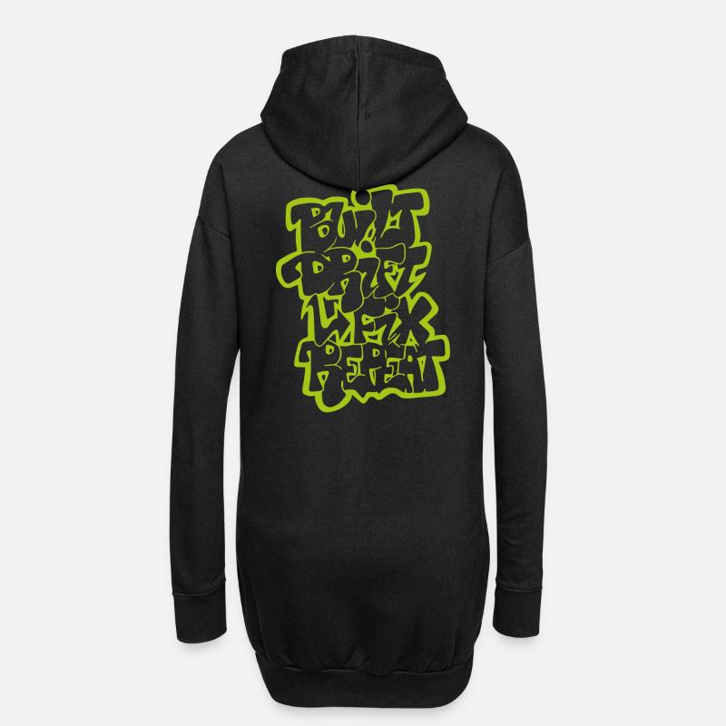 Built Drift Fix Repeat 02 - Hoodie Dress - black