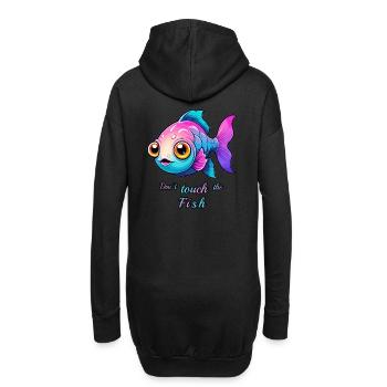 Süßer bunter Fisch - Hoodie-Kleid - Schwarz - Hinten