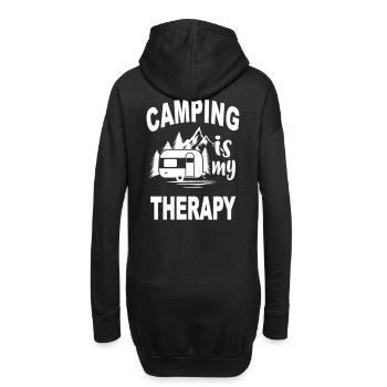 Camping Wohnwagen Wohnmobil Camper campen Therapie - Hoodie-Kleid - Schwarz - Hinten