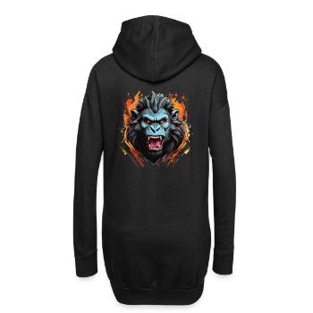 Babouin en colère avec de longues dents - Sweat-shirt à capuche long Femme - noir - Dos