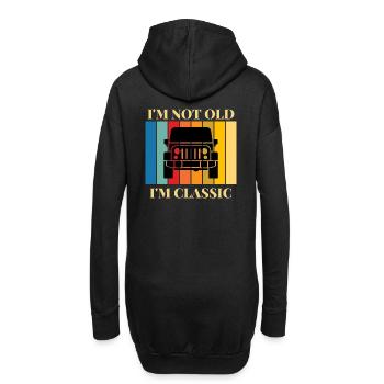 Ich bin nicht alt, ich bin ein Klassiker-Auto - Hoodie-Kleid - Schwarz - Hinten
