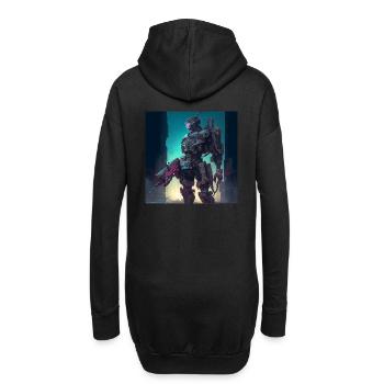 Robot - Hoodie-Kleid - Schwarz - Hinten