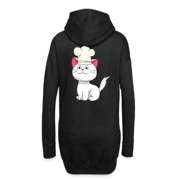 Cat Chef Chapeau de Chef Enfants Cuisine Métiers de la cuisine - Sweat-shirt à capuche long Femme - noir - Dos