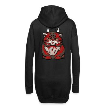 Satanic Cat Cats Little Devil Satan Halloween - Hoodie Dress - black - Back