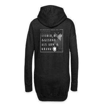 Lieber Reich und Gesund als Arm und Krank Spruch - Hoodie-Kleid - Schwarz - Hinten
