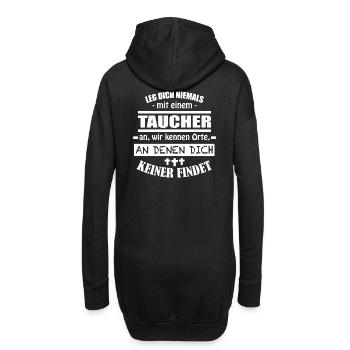 Taucher Tauchen - Hoodie-Kleid - Schwarz - Hinten