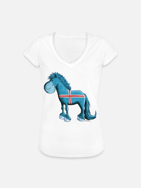 Der Isländer ist da - Frauen Vintage T-Shirt - Weiß