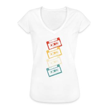 80er Jahre Musik - Frauen Vintage T-Shirt - Weiß - Vorne