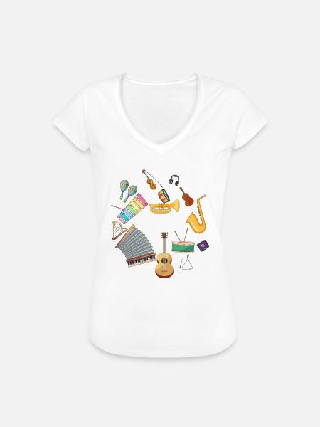 Musikinstrumente Kreiskunst - Frauen Vintage T-Shirt - Weiß