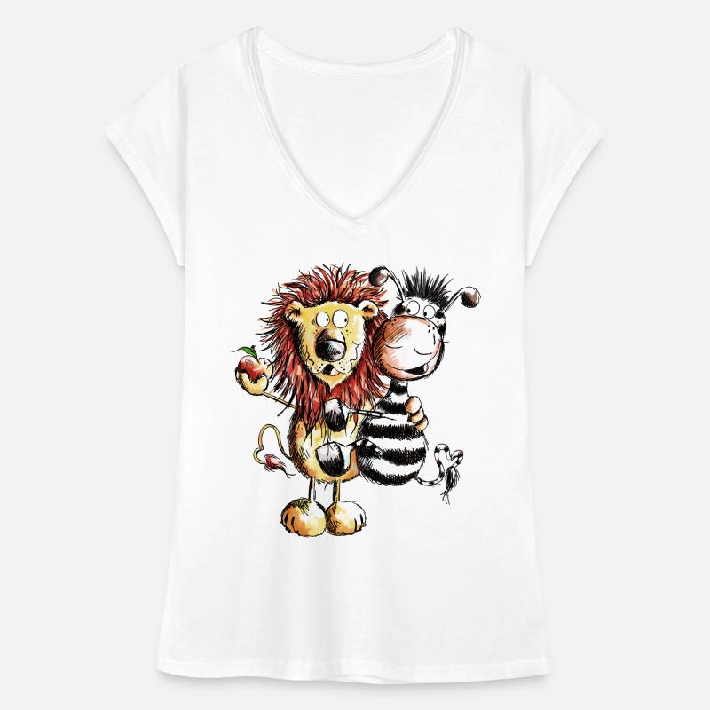 Löwe und Zebra - Löwen - Zebras - Comic - Geschenk Frauen Vintage T-Shirt