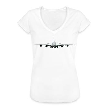 A-380 - Frauen Vintage T-Shirt - Weiß - Vorne - Danielle (179cm)